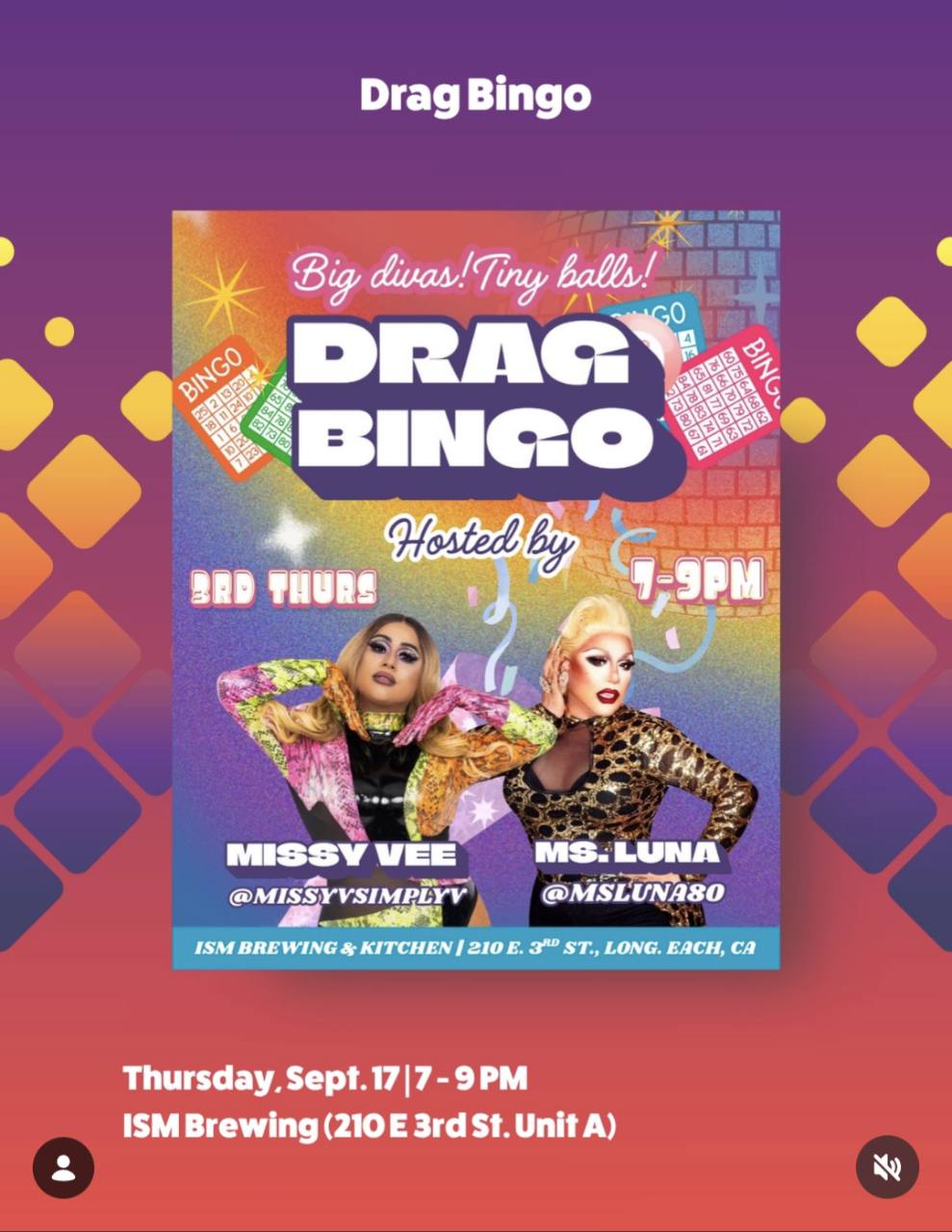 Drag Bingo at ISM Brewing & Kitchen