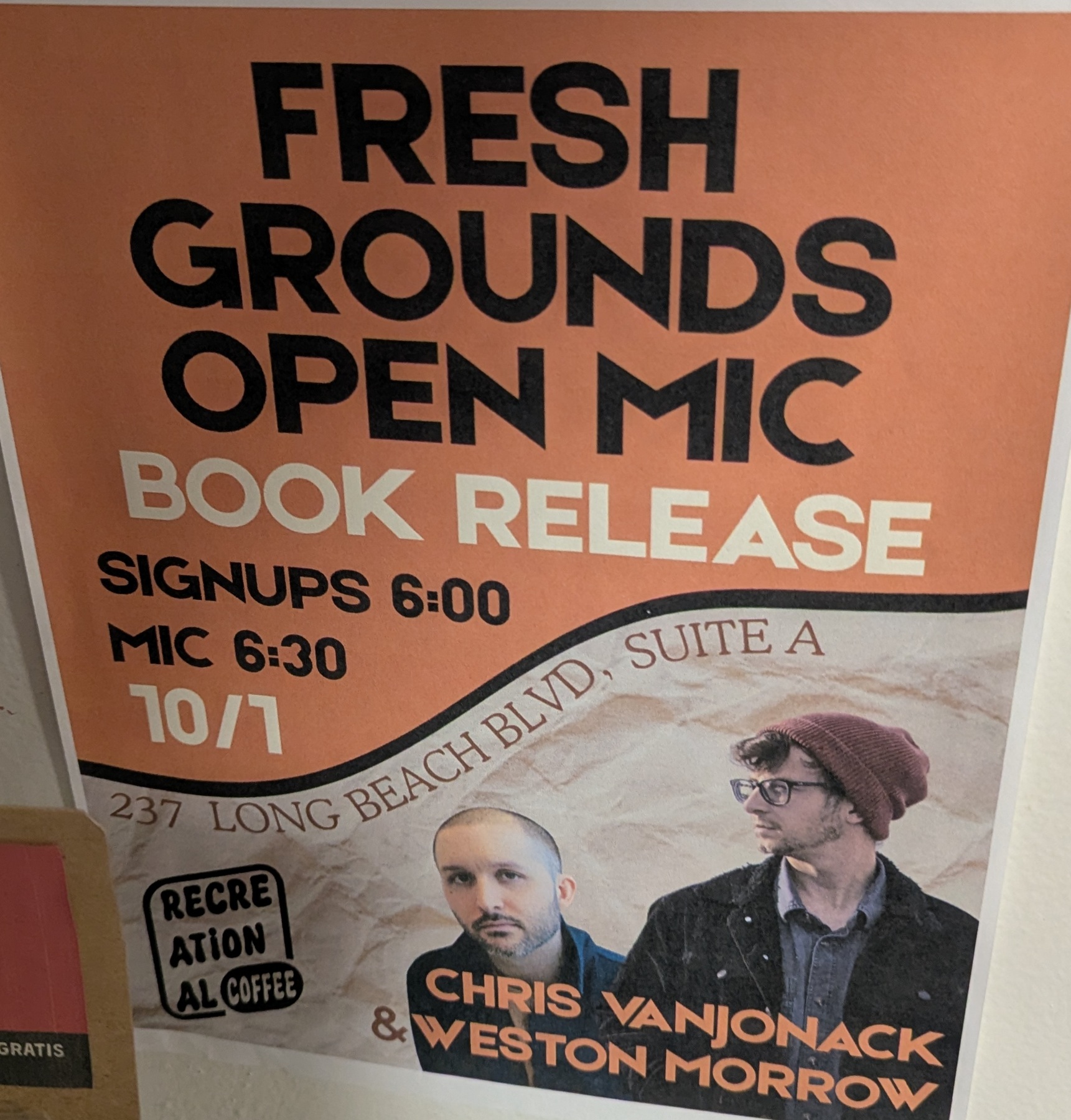 Fresh Grounds Open Mic and Book Release