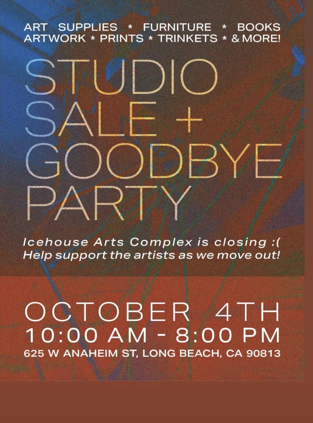 Ice House Studio Sale and Goodbye Party