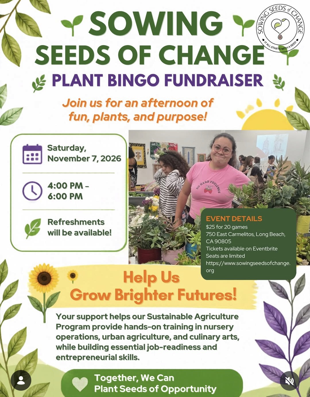 Sowing Seeds of Change Plant Bingo Fundraiser