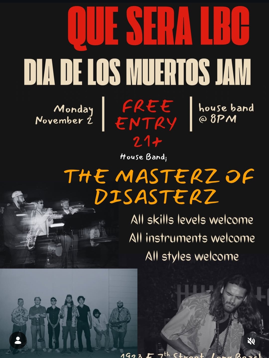 Día de los Muertos Jam at Que Sera