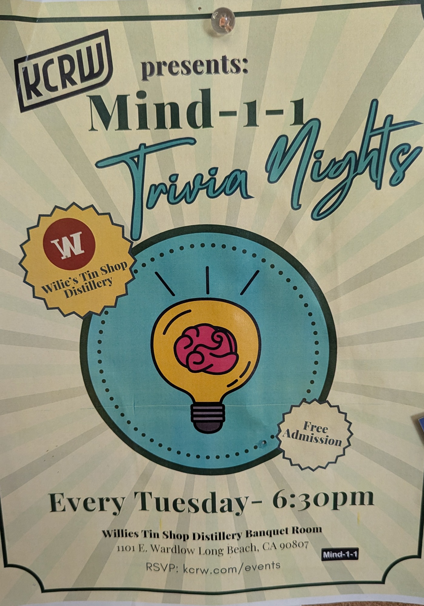 Mind-1-1 Trivia Night at Willie’s Tin Shop
