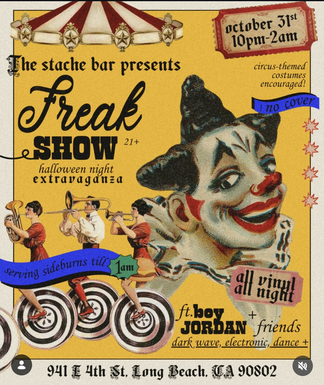 Freak Show Halloween Night at The Stache