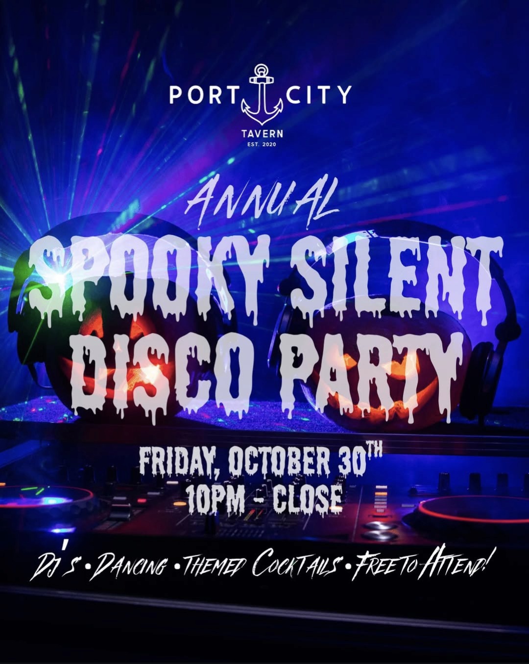 Spooky Silent Disco Party at Port City Tavern