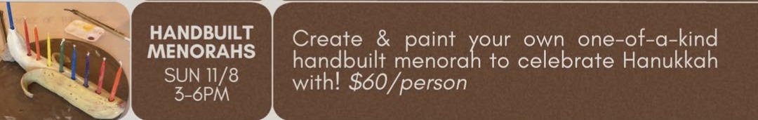 Handbuilt Menorahs Pottery Workshop