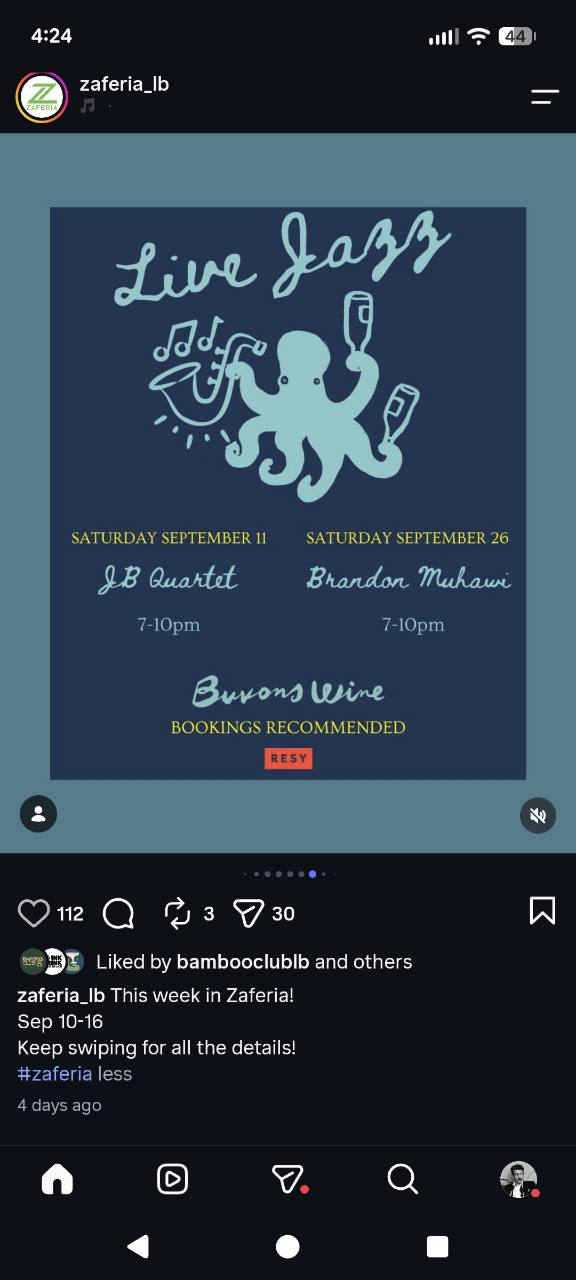 Live Jazz: Brandon Muhawi + Friends at Buvons
