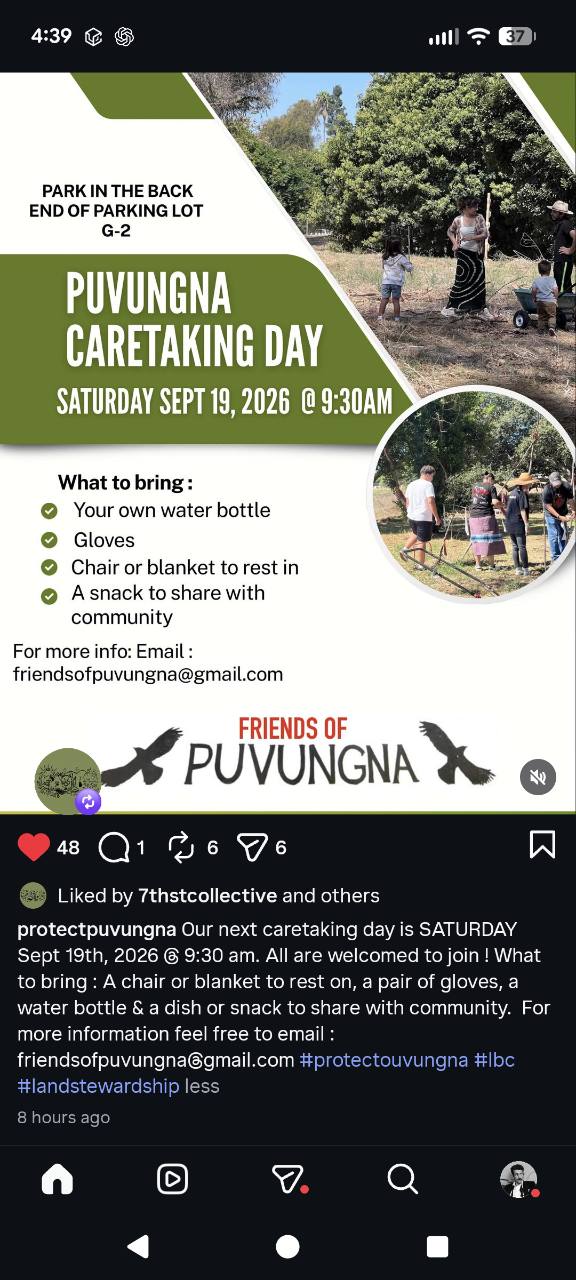 Puvungna Caretaking Day